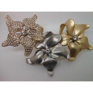 Jewelry Making Connector 2-Tone Gold Silver Rhinestone Crystal Floral Wedding